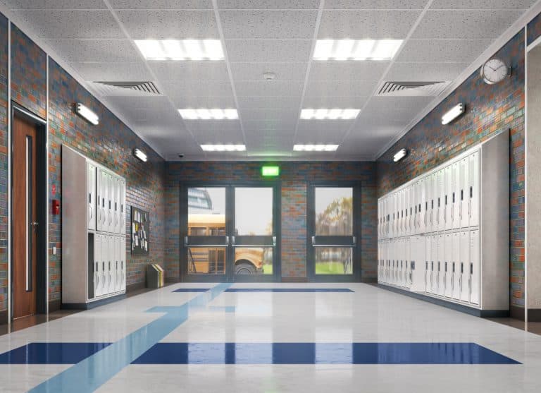 School Safety Compliance - looking down a hallway